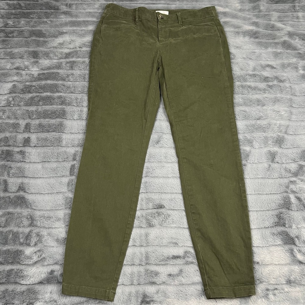 Loft Outlet Womens Skinny Ankle Pants Olive Green Stretch Chino Size 6